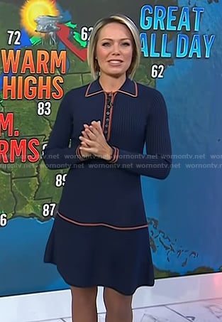 Dylan’s navy contrast trim polo dress on Today