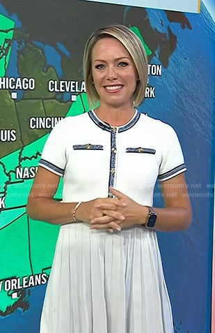Dylan’s white pleated short sleeve dress on Today