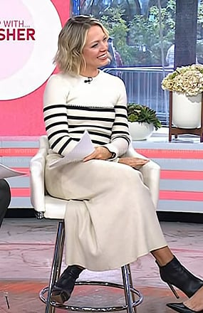 Dylan’s whtie stripe sweater dress on Today