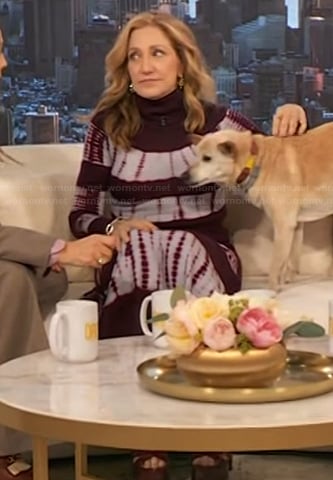 Edie Falco's tie dye top and skirt on The Drew Barrymore Show