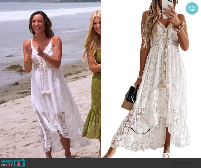 Efasys Floral V-Neck Boho Dress worn by Debbie Siebers on The Golden Bachelor