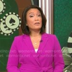 Elaine Quijano’s pink belted blazer on CBS Mornings