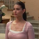 Electra’s pink knit top on The Bold and the Beautiful