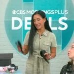 Elizabeth Werner’s light green jumpsuit on CBS Mornings