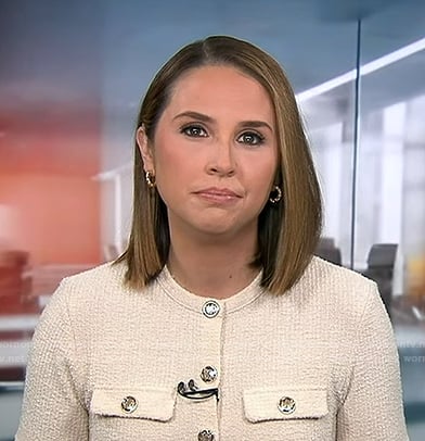 Elizabeth's ivory textured cardigan on Good Morning America