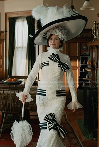 Elsbeth's white lace dress on Elsbeth