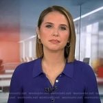 Elizabeth’s purple ribbed polo top on Good Morning America