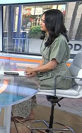 Emilie's beige clear heel sandals on Today