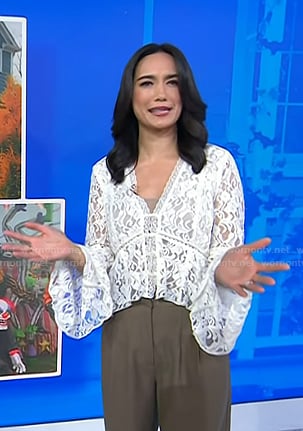Emilie’s white lace blouse on Today