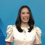 Emilie’s ivory satin puff sleeve top on Today