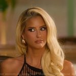 Emma’s black mesh panel dress on Selling Sunset