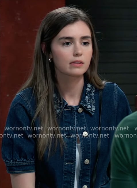 Emma’s short sleeved denim jacket on General Hospital