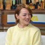 Emma Stone’s yellow short sleeve sweater on Good Morning America
