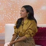 Emma Grede’s yellow blouse and embellished pencil skirt on Today