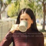 Esther’s burgundy jacket on Nobody Wants This