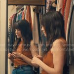 Esther’s orange ribbed tank top on Nobody Wants This