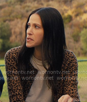 Esther's leopard print cardigan on Nobody Wants This