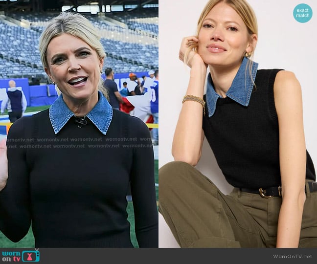 Melissa Stark’s black denim-collar vest on Today