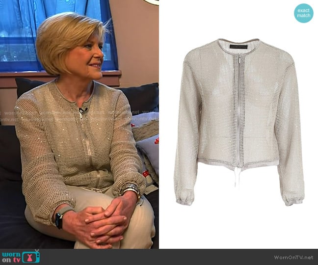 Fabiana Filippi Mesh Effect Jacket with Sequins worn by Anne Thompson on Today