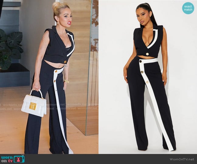 Fashion Nova Amelia Vest Pant Set worn by Mary Fitzgerald on Selling Sunset