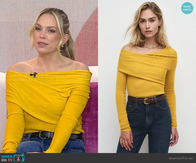 Favorite Daughter The Charmed Top in dijon worn by Erin Foster on Today