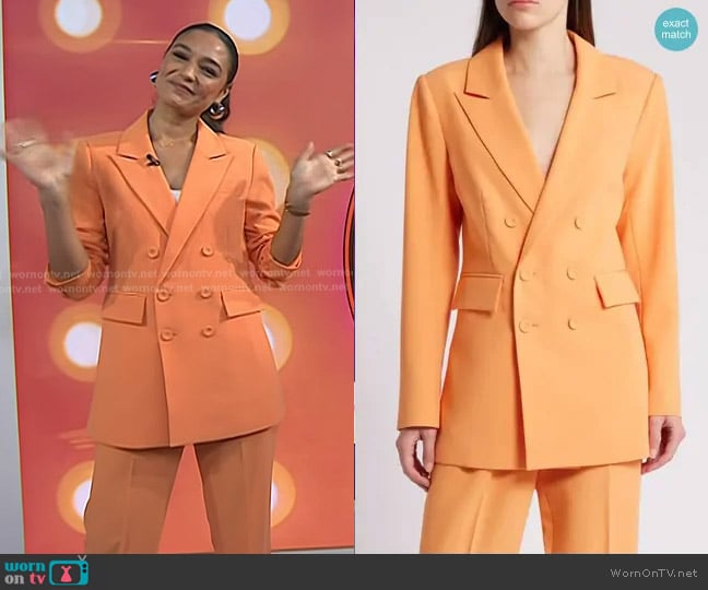 Favorite Daughter The Phoebe Jacket in Creamsicle worn by Rachel Smith on Today