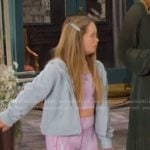 Felicity’s pink print leggings on Days of our Lives
