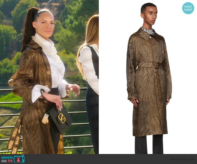 Fendi Organza FF Vertigo Trench Coat worn by Amanza Smith on Selling Sunset