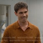 Finn’s orange textured polo shirt on The Bold and the Beautiful