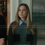 Avery’s grey mixed media sweater on Elsbeth