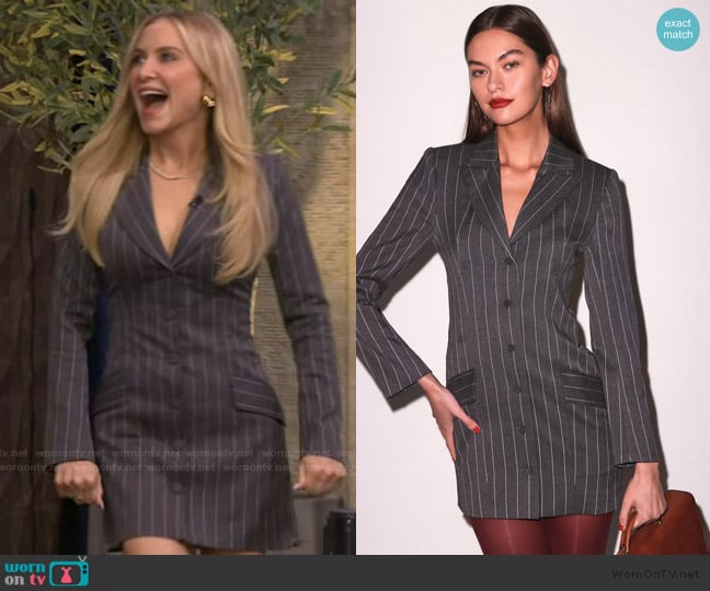 Fleur du mal Maxwell Blazer Dress worn by Jessica Capshaw on Live with Kelly and Mark