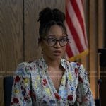 Kristin’s floral blouse on Reasonable Doubt
