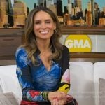 Rhiannon’s black floral print jumpsuit on Good Morning America