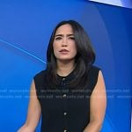 Emilie’s black knit vest and floral skirt on Today