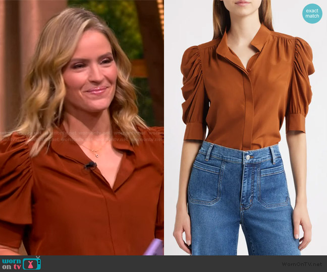 Frame Gillian Silk Button-Up Shirt worn by Sara Haines on The View