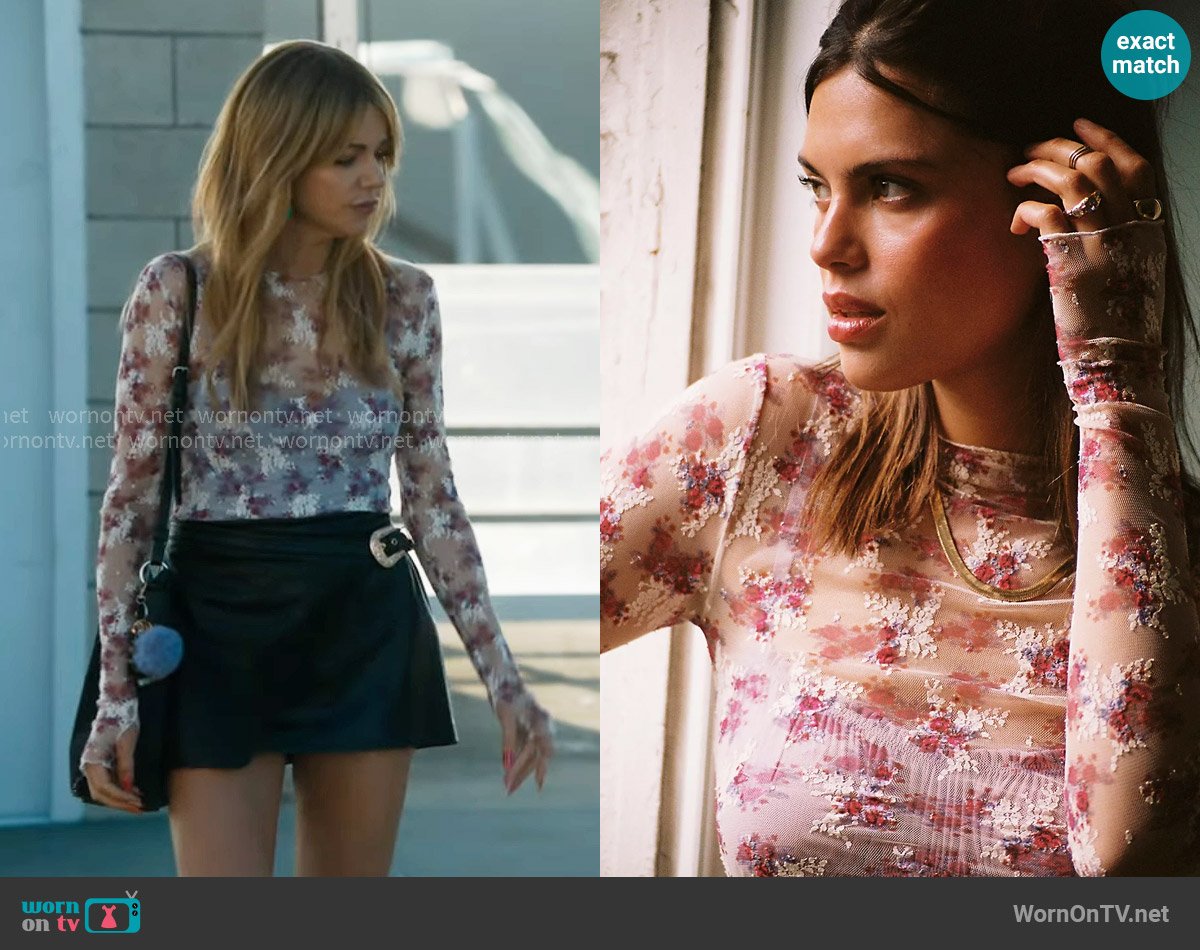 Free People Lady Lux Printed Layering Top in Ivory Combo worn by Morgan Gillory (Kaitlin Olson) on High Potential