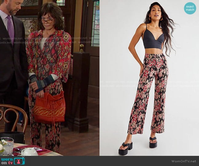 Free People Rita Flare Pants worn by Susan Banks (Stacy Haiduk) on Days of our Lives