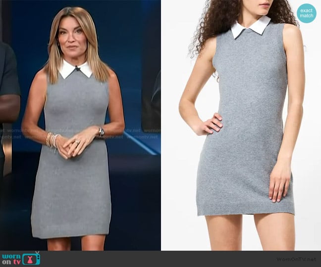 French Connection Vhari Sleeveless Mini Sweater Dress worn by Kit Hoover on Access Hollywood