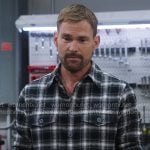 Gabe’s plaid shirt on Shifting Gears