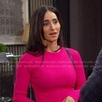 Gabi’s fuchsia pink ribbed mini dress on Days of our Lives