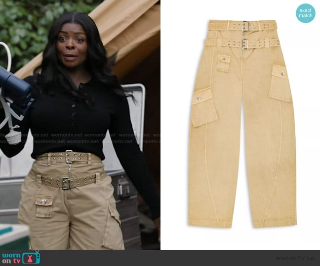 Ava’s beige belted pants on Abbott Elementary Ava’s beige belted pants on Abbott Elementary