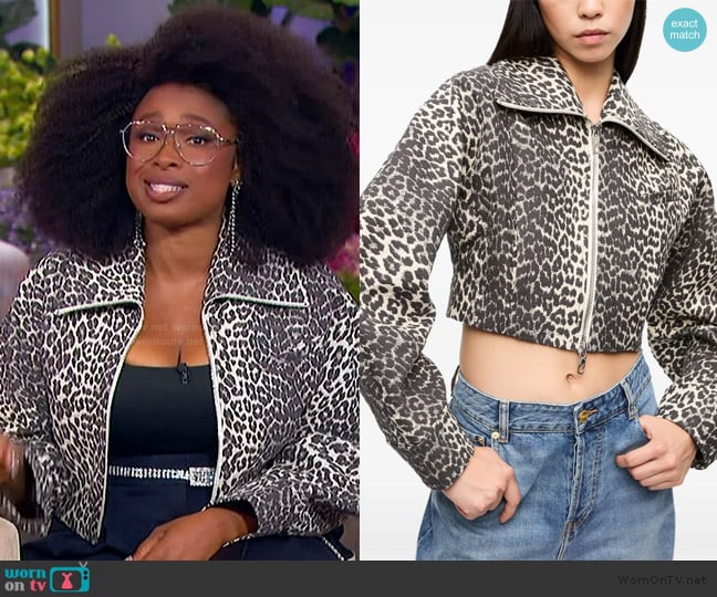 Jennifer’s leopard print cropped jacket on The Jennifer Hudson Show Jennifer’s leopard print cropped jacket on The Jennifer Hudson Show