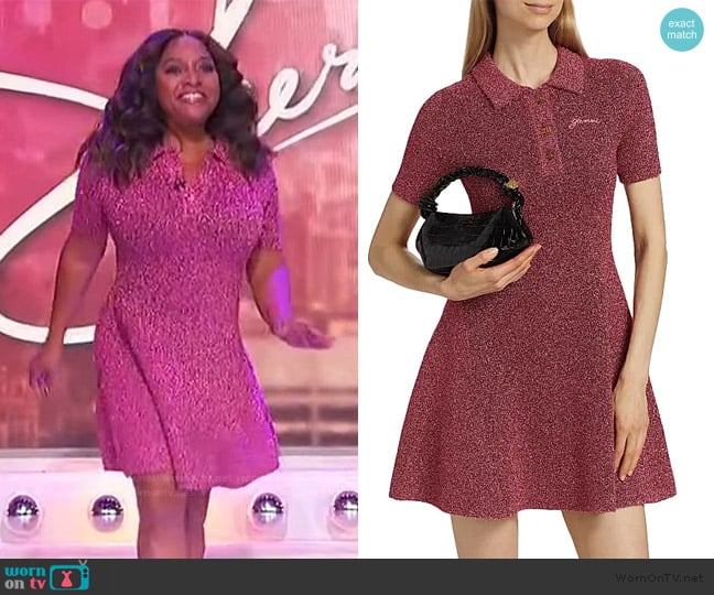 Ganni Sparkle Knit Polo Minidress worn by Sherri Shepherd on Sherri