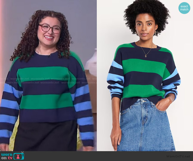 Gap SoSoft Loose Cropped Sweater worn by Jackie G on The Jennifer Hudson Show