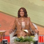 Gayle King’s brown leather suit on CBS Mornings