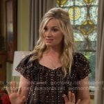 Gemma’s black printed top on The Neighborhood