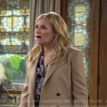 Gemma’s black and white floral blouse on The Neighborhood