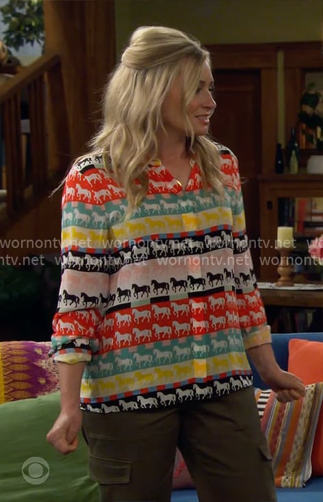 Gemma's striped horse shirt on The Neighborhood