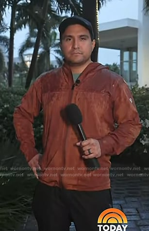George Solis’s rust orange rain jacket on Today