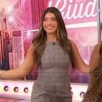 Gia Giudice’s gray check print mini dress on Sherri